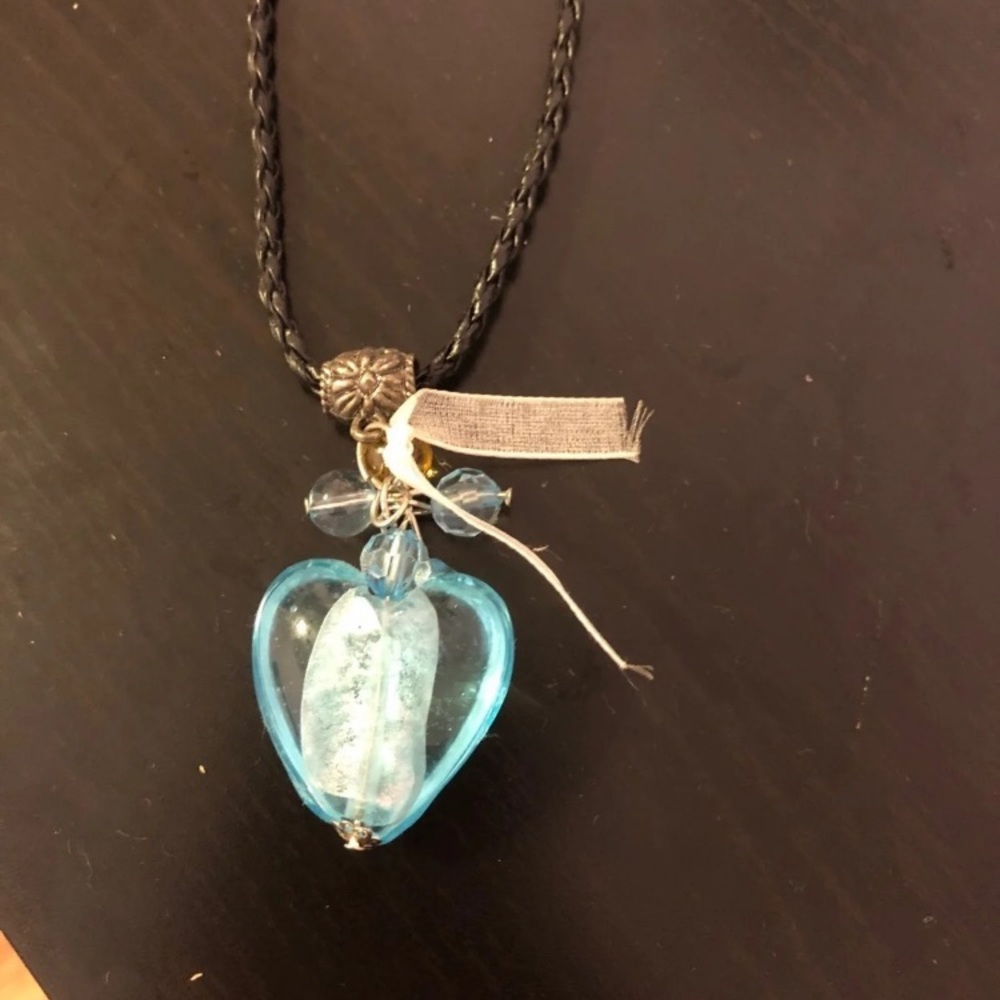 Handmade heart gem necklace